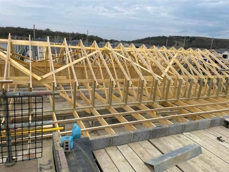 New build frame, roof and staircase, photograph 1