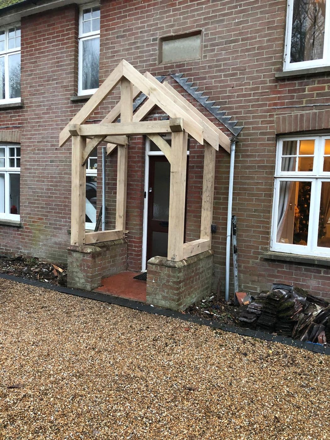 Oak framed porch, photograph 2