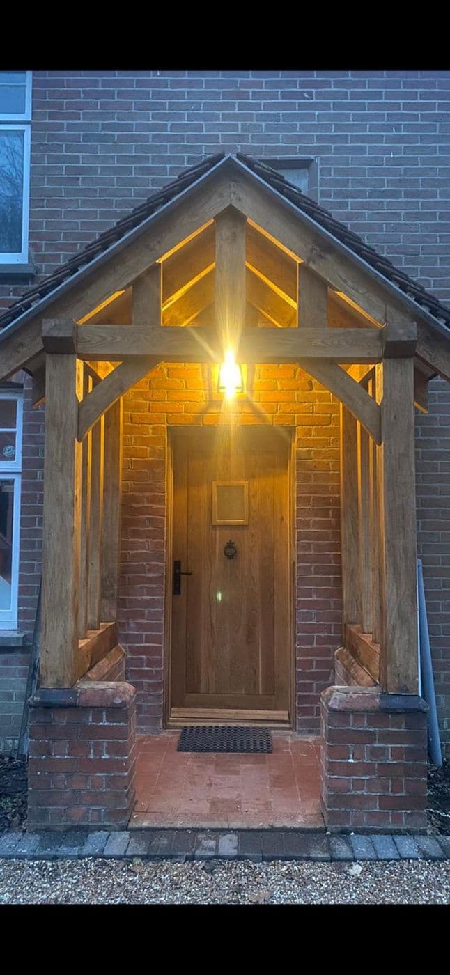 Oak framed porch, photograph 8